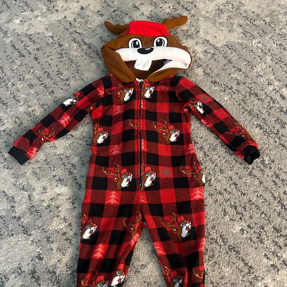 Red and Black Plaid Buc-ees Kids One Piece